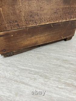 Antique VICTORIAN WOOD Bow Front Curved Beveled Glass Doll DISPLAY Cabinet READ