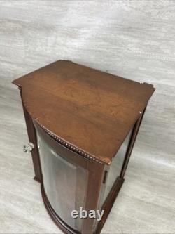 Antique VICTORIAN WOOD Bow Front Curved Beveled Glass Doll DISPLAY Cabinet READ