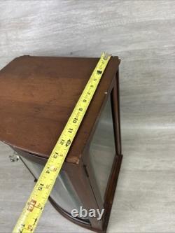 Antique VICTORIAN WOOD Bow Front Curved Beveled Glass Doll DISPLAY Cabinet READ