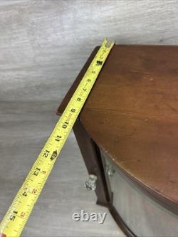 Antique VICTORIAN WOOD Bow Front Curved Beveled Glass Doll DISPLAY Cabinet READ