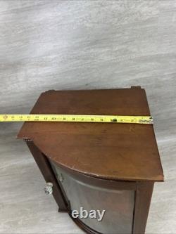 Antique VICTORIAN WOOD Bow Front Curved Beveled Glass Doll DISPLAY Cabinet READ