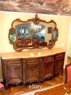 Antique VINTAGE Gilded Rococo Italian Curio China CABINET SideBoard buffet