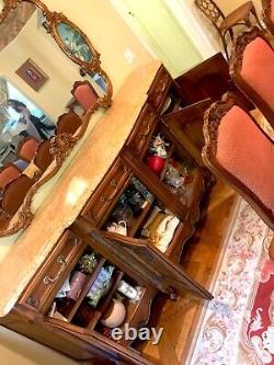 Antique VINTAGE Gilded Rococo Italian Curio China CABINET SideBoard buffet