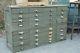 Antique Vtg 1920s 1930s Wooden Apothecary Hardware Store Filing Cabinet Drawers