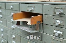 Antique VTG 1920s 1930s Wooden Apothecary Hardware Store Filing Cabinet Drawers
