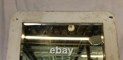 Antique VTG Deco Double Cup Holder 21x27 Glass Shelf Mirror Old Metal 1100-25B