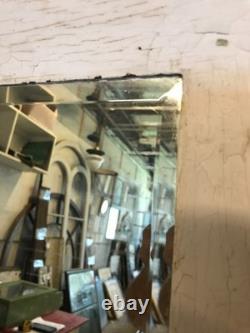 Antique VTG Deco Double Cup Holder 21x27 Glass Shelf Mirror Old Metal 1100-25B