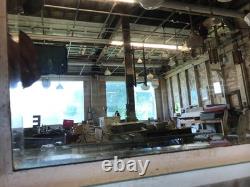 Antique VTG Deco Double Cup Holder 21x27 Glass Shelf Mirror Old Metal 1100-25B