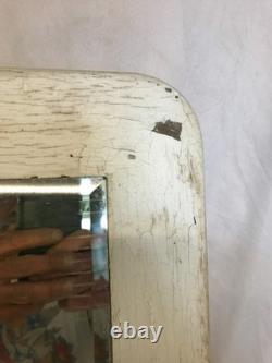 Antique VTG Deco Double Cup Holder 21x27 Glass Shelf Mirror Old Metal 1100-25B