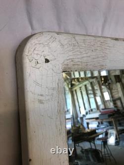 Antique VTG Deco Double Cup Holder 21x27 Glass Shelf Mirror Old Metal 1100-25B