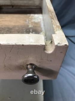 Antique VTG Pair Wood Barber Cabinets Milk Glass Tops Nightstands Old 1070-25B