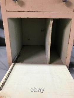 Antique VTG Pair Wood Barber Cabinets Milk Glass Tops Nightstands Old 1070-25B