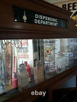 Antique VTG Pharmacy Apothecary Prescription Drug Store Counter Display Cabinet