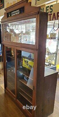 Antique VTG Pharmacy Apothecary Prescription Drug Store Counter Display Cabinet