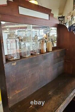 Antique VTG Pharmacy Apothecary Prescription Drug Store Counter Display Cabinet