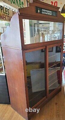 Antique VTG Pharmacy Apothecary Prescription Drug Store Counter Display Cabinet