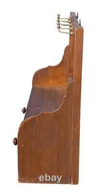 Antique Vermont Country Primitive Grain Painted Wall Shelf / Cupboard