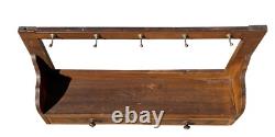 Antique Vermont Country Primitive Grain Painted Wall Shelf / Cupboard