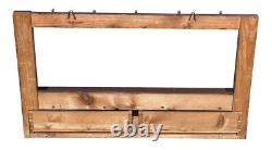 Antique Vermont Country Primitive Grain Painted Wall Shelf / Cupboard