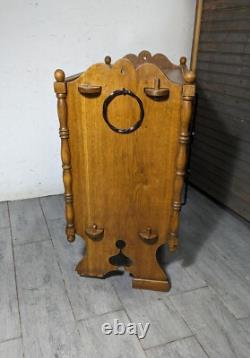 Antique Victorian Arts & Crafts Gothic Oak Cabinet Table with Glass Iron Doors