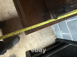 Antique Victorian Burl Walnut Bookcase Cabinet Cupboard Desk With Keys 2pc