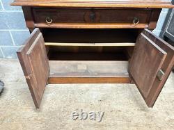 Antique Victorian Burl Walnut Bookcase Cabinet Cupboard Desk With Keys 2pc