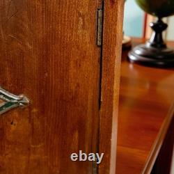 Antique Victorian Cigar Humidor Cabinet Solid Mahogany Brass Trim 1890s 1900s