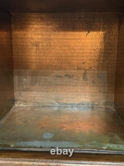 Antique Victorian Cigar Humidor Cabinet Solid Mahogany Brass Trim 1890s 1900s