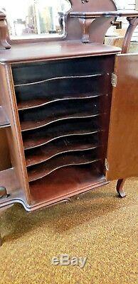 Antique Victorian Curio Cabinet Sheet Music Record Chest