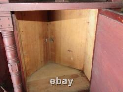 Antique Victorian Eastlake Aesthetic Hanging Mahogany Corner Cupboard Cabinet
