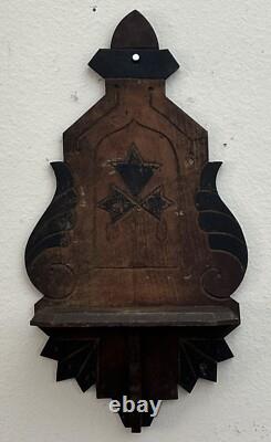 Antique Victorian Eastlake Aesthetic Movement Hand Carved Wooden Wall Shelf