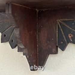 Antique Victorian Eastlake Aesthetic Movement Hand Carved Wooden Wall Shelf