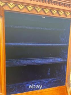 Antique Victorian Eastlake China Hutch Stepback Kitchen Cabinet