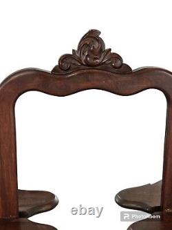 Antique Victorian Etagere Display Shelf Cabinet Mahogany Bevel Mirror Art Nouvea