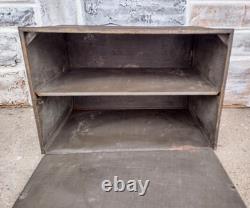 Antique Victorian Milwis Bestouse Painted Flower 2 Shelf Tin Cake Safe Cabinet