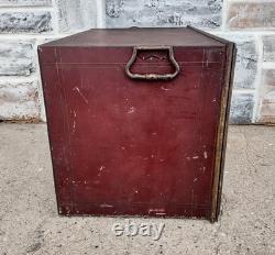 Antique Victorian Milwis Bestouse Painted Flower 2 Shelf Tin Cake Safe Cabinet