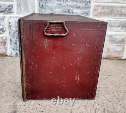 Antique Victorian Milwis Bestouse Painted Flower 2 Shelf Tin Cake Safe Cabinet