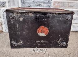 Antique Victorian Milwis Bestouse Painted Flower 2 Shelf Tin Cake Safe Cabinet