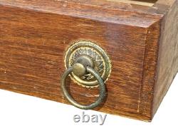 Antique Victorian Oak Belding Brothers Mirrored Spool Cabinet With Gold Decals