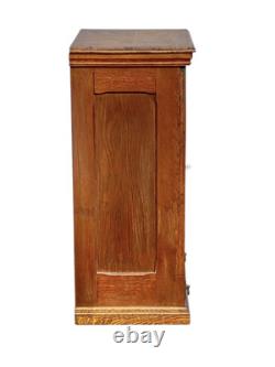 Antique Victorian Oak Belding Brothers Mirrored Spool Cabinet With Gold Decals