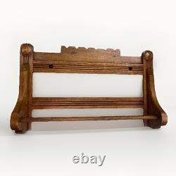 Antique Victorian Oak Wall mount Towel Rack