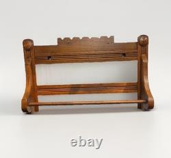 Antique Victorian Oak Wall mount Towel Rack