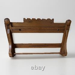 Antique Victorian Oak Wall mount Towel Rack