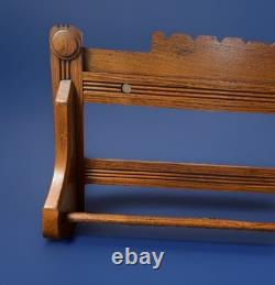 Antique Victorian Oak Wall mount Towel Rack