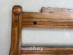 Antique Victorian Oak Wall mount Towel Rack