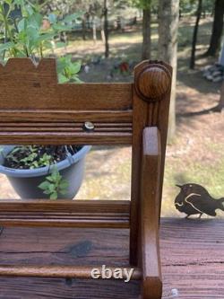 Antique Victorian Oak Wall mount Towel Rack