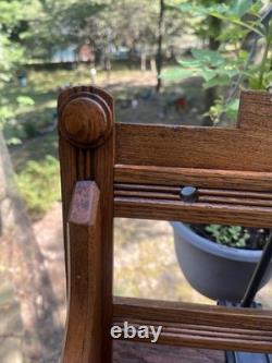Antique Victorian Oak Wall mount Towel Rack