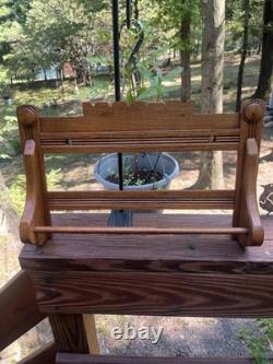 Antique Victorian Oak Wall mount Towel Rack
