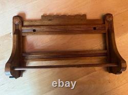 Antique Victorian Oak Wall mount Towel Rack