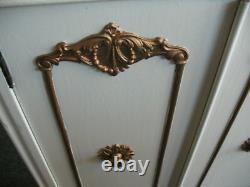 Antique Victorian Radio Cabinet With Gold Scrolled Cornice Reclaimed